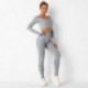 Seamless Yoga Suit Suit Short Cut Long Sleeve Blazer High Waist Hip Lift Sport Leggings Long Pants Workout Clothes for Women