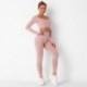 Seamless Yoga Suit Suit Short Cut Long Sleeve Blazer High Waist Hip Lift Sport Leggings Long Pants Workout Clothes for Women