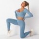 Seamless Yoga Suit Suit Short Cut Long Sleeve Blazer High Waist Hip Lift Sport Leggings Long Pants Workout Clothes for Women