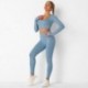 Seamless Yoga Suit Suit Short Cut Long Sleeve Blazer High Waist Hip Lift Sport Leggings Long Pants Workout Clothes for Women