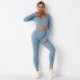 Seamless Yoga Suit Suit Short Cut Long Sleeve Blazer High Waist Hip Lift Sport Leggings Long Pants Workout Clothes for Women