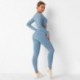 Seamless Yoga Suit Suit Short Cut Long Sleeve Blazer High Waist Hip Lift Sport Leggings Long Pants Workout Clothes for Women