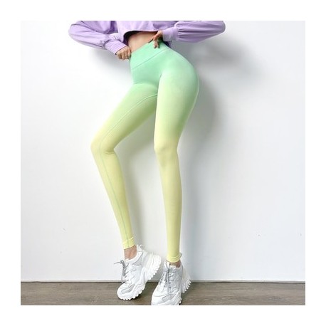 Gradient Color Energy Legging Women Workout Fitness Jogging Running Leggings Gym Tights Stretch Sportswear Yoga Pants